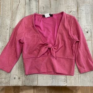 Pink sparkly crop top